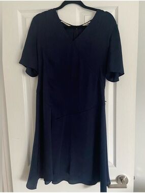 Scotch & Soda Navy Short Flutter-Sleeve Mini Dress
